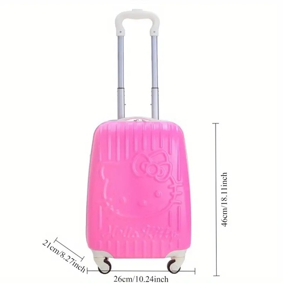Hello Kitty Red Hard-Shell Spinner Luggage Lightweight, Durable ABS - Picture 4 of 4